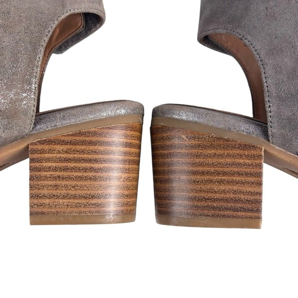 COMFORTIVA ALEXIS CT0006208 SMOKE LEATHER METALLIC BLOCK HEEL GLADIATOR SANDALS - Picture 11 of 13